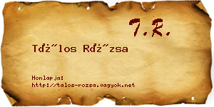 Tálos Rózsa névjegykártya