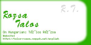 rozsa talos business card